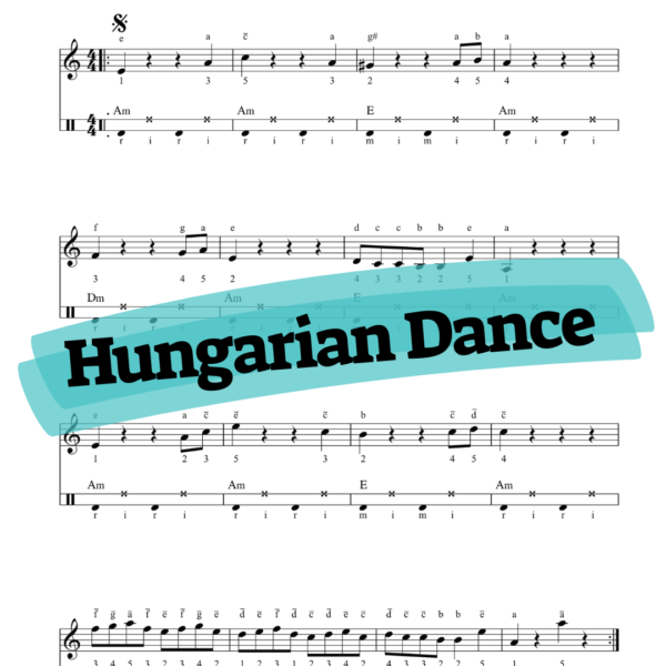 Hungarian dance super easy notation sheet assi rose methods - kleyzmer gypsy european east balkan russian gypsy music how to play learn chords bass lines on accordion
