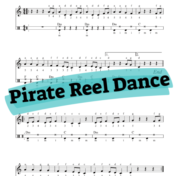 Pirate reel music super easy notation sheet assi rose methods - kleyzmer gypsy european east balkan russian gypsy music how to play learn chords bass lines on accordion